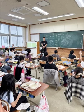 南平田小学校様で講話のお時間もいただきました！— 小学校ラーメン給食2026_vol.2